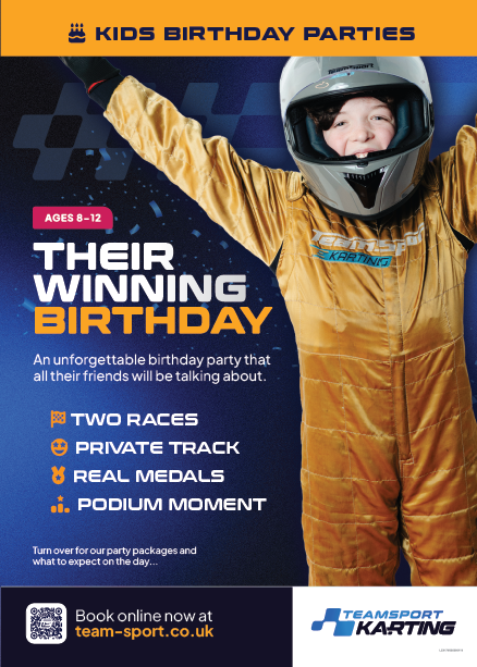 Front of the kids party leaflet.