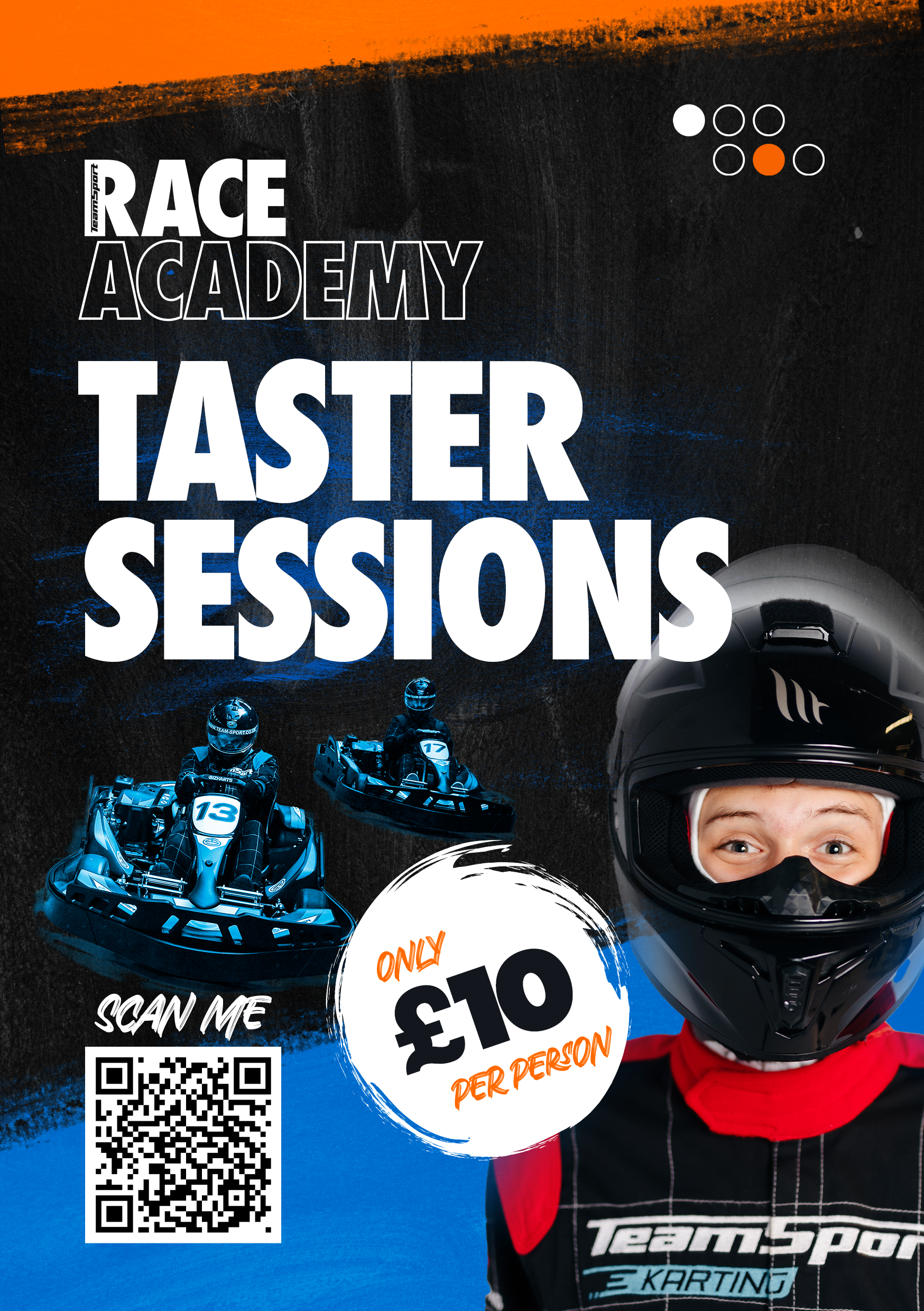 Front of the A5 taster session leaflet.